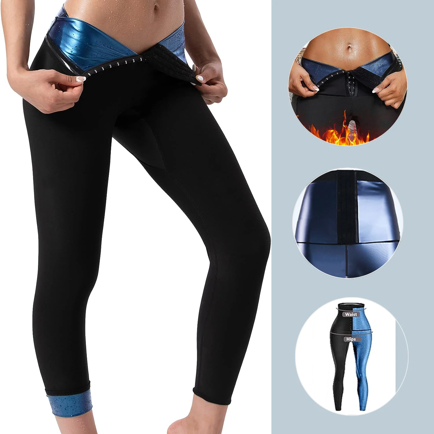 LMCOB Men's Sauna Sweat Short Pants - Hot Thermo Leggings - Compression
