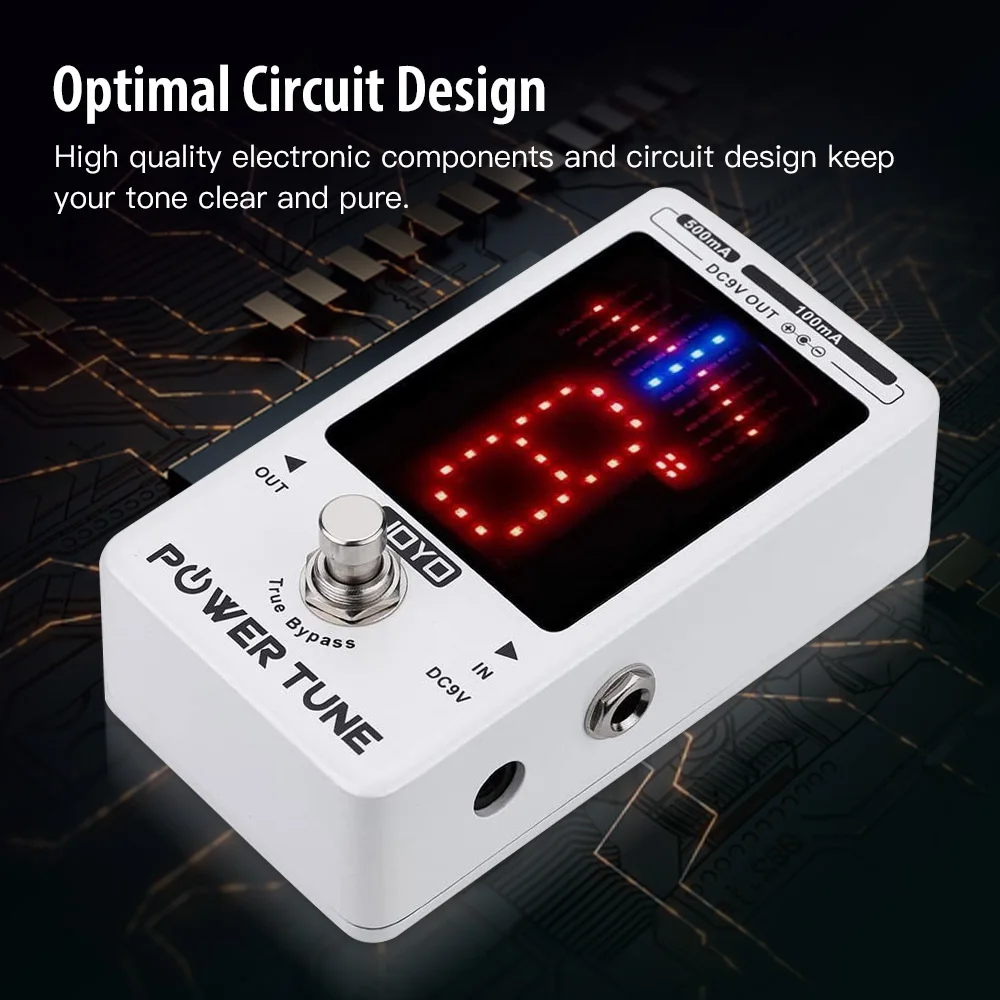JF-18R POWER TUNE Tuner Pedal Power Supply & Guitar Tuner 2 in 1 Low Noise 8-Cha