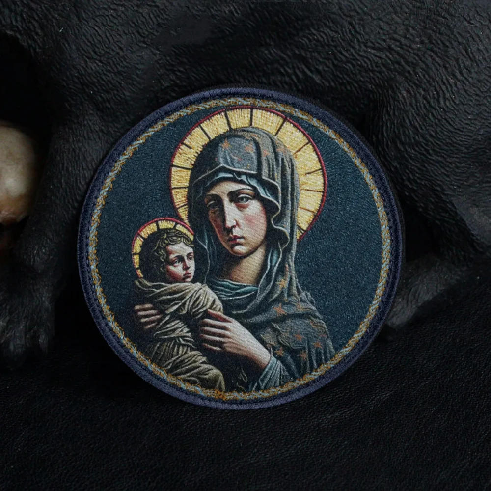 �Virgin of God“ Zubehör für taktische Aufnäher, Druck, Klettverschluss, Mutter, wütendes Abzeichen, Militärwappen, Rucksack, Kleidungsaufkleber