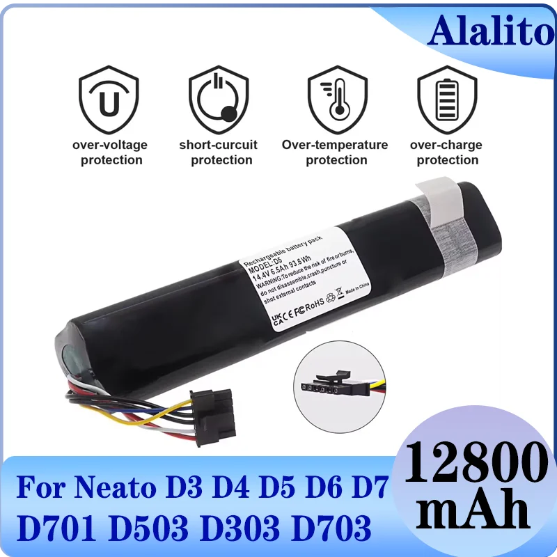 Replacement Battery For Neato D3 D4 D5 D5+ D6 D7 D705 Robotic Vacuum Cleaners 14.4V 6500mAh Li-Ion Battery,Part Number: 945-0225