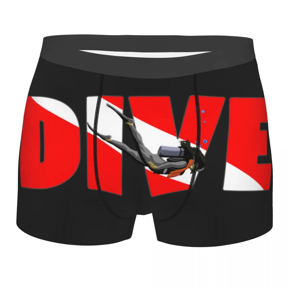 

Scuba Dive Flag And Diver Boxer Shorts For Homme 3D Printed Diving Lover Underwear Panties Briefs Soft Underpants