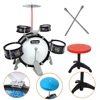 Kids Drum Set Toddler Jazz 7 Drums With Small Stool Drum Stick Set Music Instrument Educational Toy Beginners Montessori Gift 6
