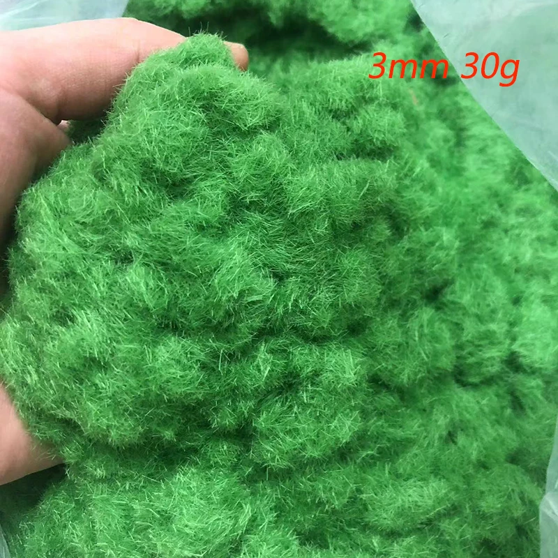 시뮬레이션 이끼/잔디 분말 3MM 나일론 정적 심기 떡 이끼 분말 모래 테이블 조경 재료 30g/가방