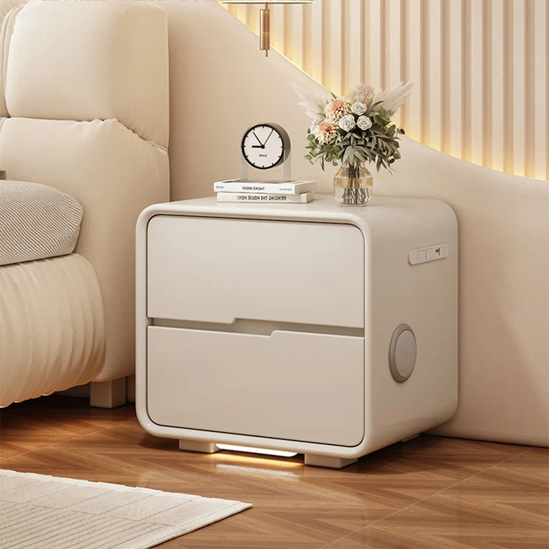 

Storage Cabinet Nightstand Multifunctional Smart Bedside Table Nightstand Wooden Drawers Mesitas De Noche Home Furniture WK50NS