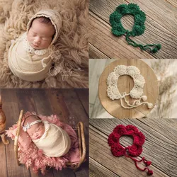 ❤️Newborn Photography Prop Accessories Elegant Handmade Knitted Crochet Collar Studio Baby Photo Decoration Accessory Fotografia