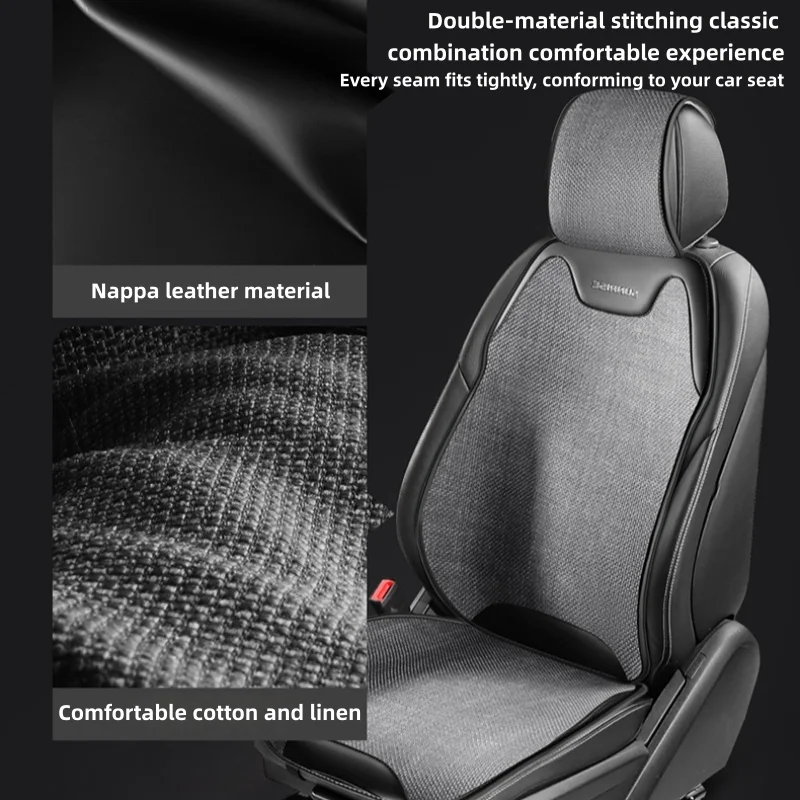 Premium Universal Linen Car Seat Cover - Luxurious Comfort, Breathable, Wear-Resistant, All-Season Design with 3D Wing Support, Available in Four Colors