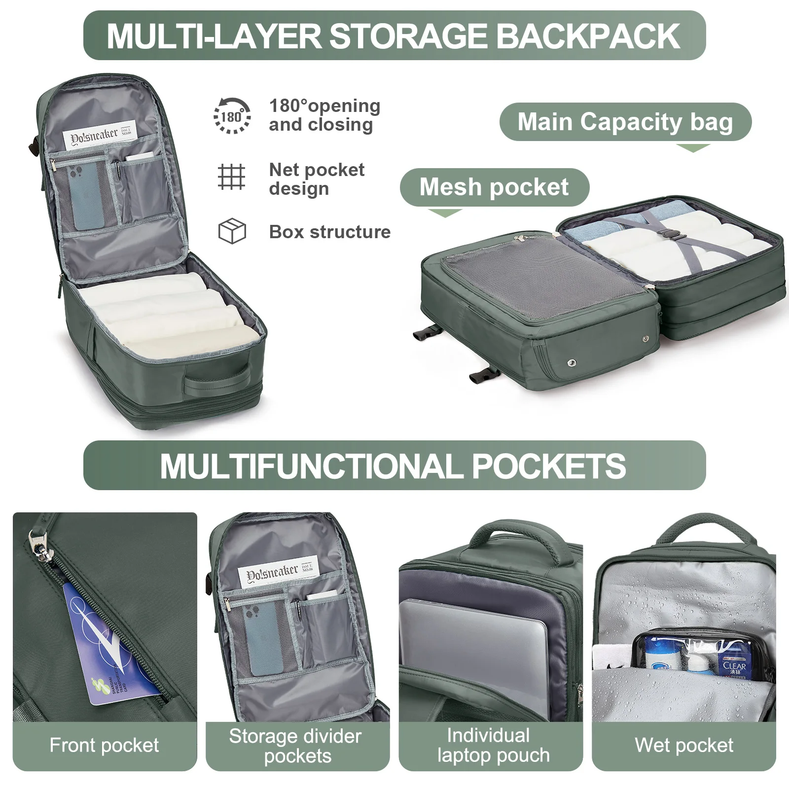 Backpack for Women Men Waterproof Air Travel Backpack Hand Luggage Laptop Bags Large Capacity Expansion Backpack Shoulder Bag