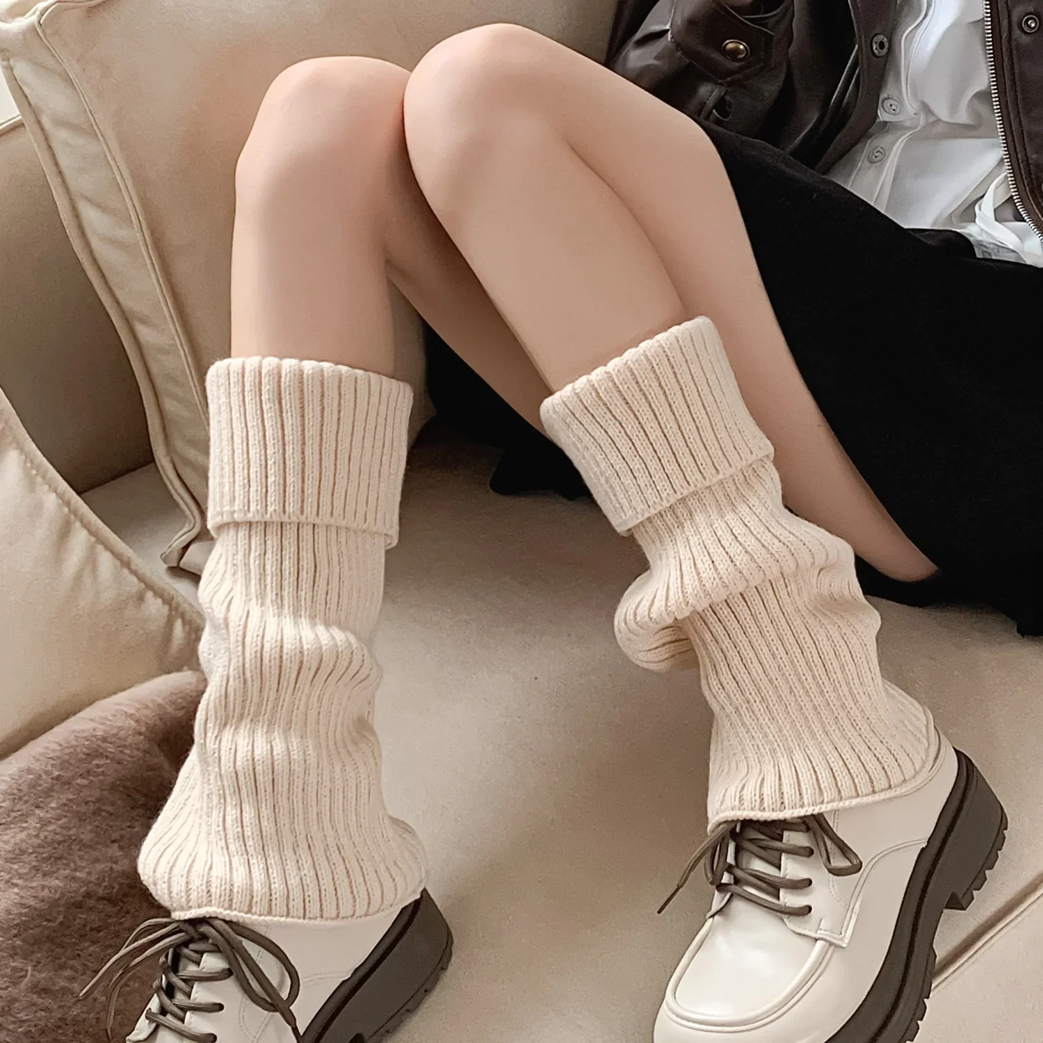Thickened Leg Warmers Long Socks Korea Style JK Uniform Bubble Socks Fashion Lolita Girl Loose Socks Women's Versatile Stockings