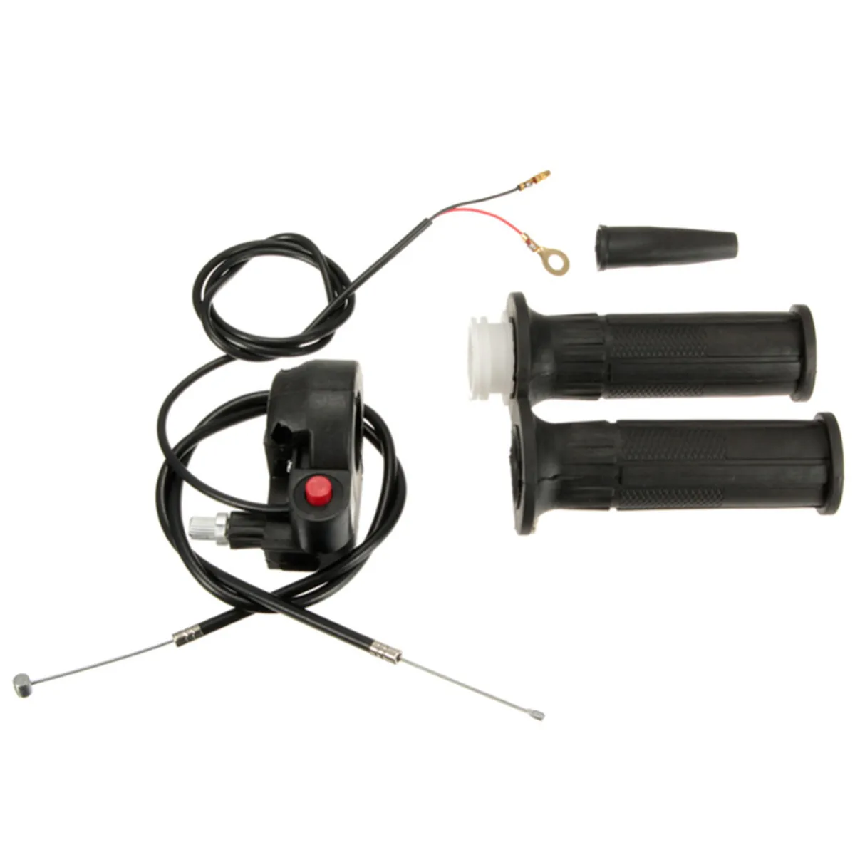 Rubber Twist Throttle Grips with Ignition Switch Cable for Dirt Pit Bike
