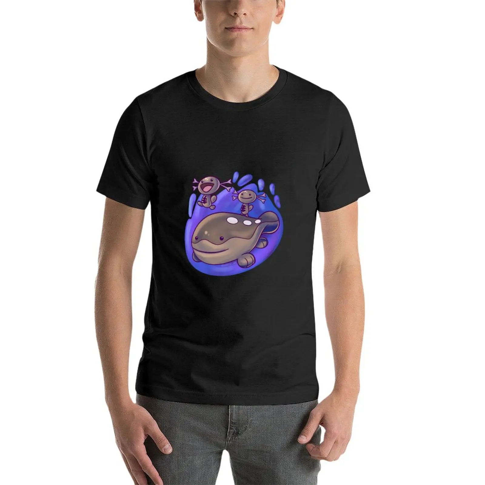 T-shirt graphique Wooper et Everdsire pour hommes, chemises noires unies, nouveau