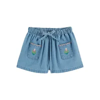 Robe pour enfants EM 2026SS, robe pour filles, broderie florale de style industriel, manches volantes, jupe de cow-boy 5