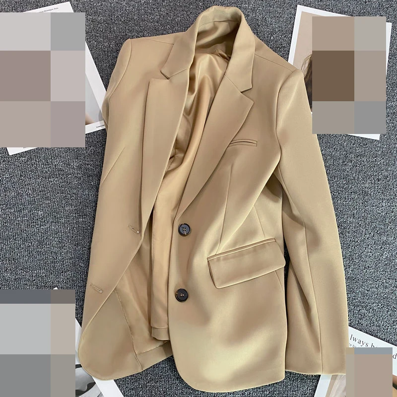 Pink casual small suit jacket women\'s design  niche loose top spring and autumn student suit women  blazer feminino