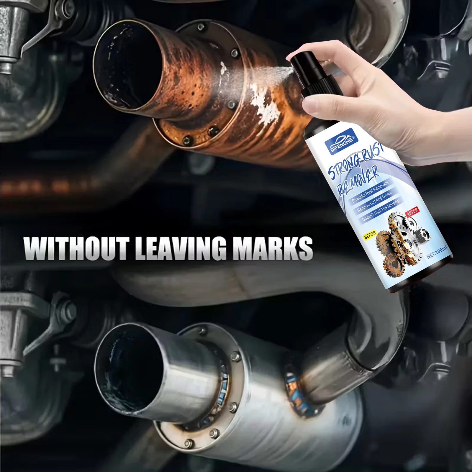 Multi-purpose Metal Polishing Spray-Rust Remover for Cars Motorcycles RVs Stainless Steel Kitchenware Restore Luster