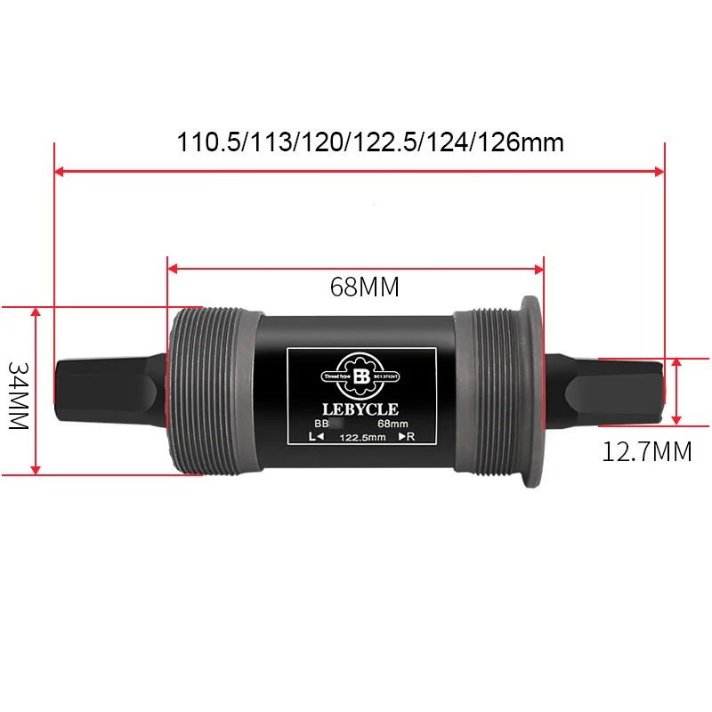 Bicycle Bottom Bracket 68mm 110.5/113/120/122.5/124.5/126mm