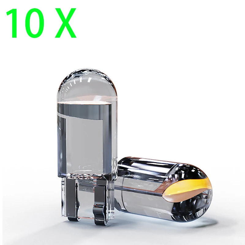 10X автомобильный сигнальный фонарь 5W 5 светодиодный лампочка T10 12V COB стекло 6000K