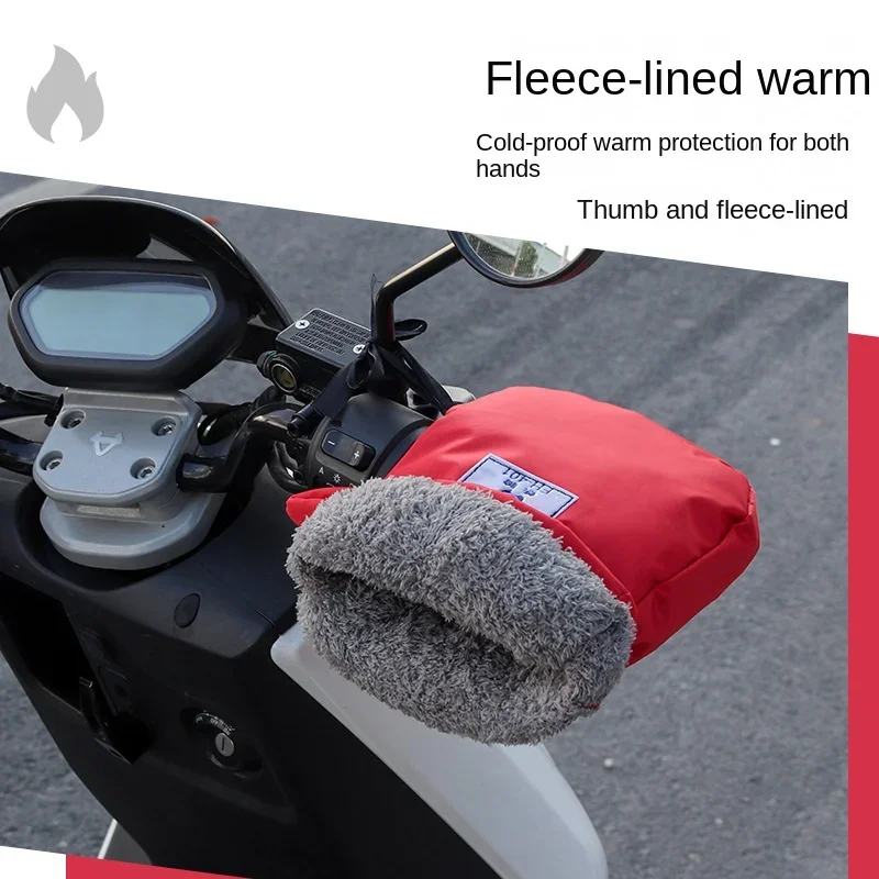 

NEW Motorcycle Handlebar Mittens Hand Covers Warmer Waterproof Motorbike Windproof Gloves Handle Bar Muffs Hand Thick Plush
