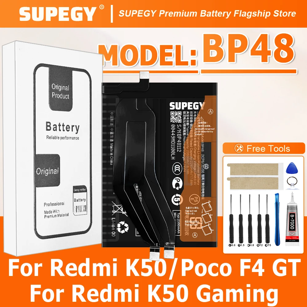 100% New Battery BP48 For Redmi K50/Poco F4 GT/Redmi K50 Gaming Battery ...
