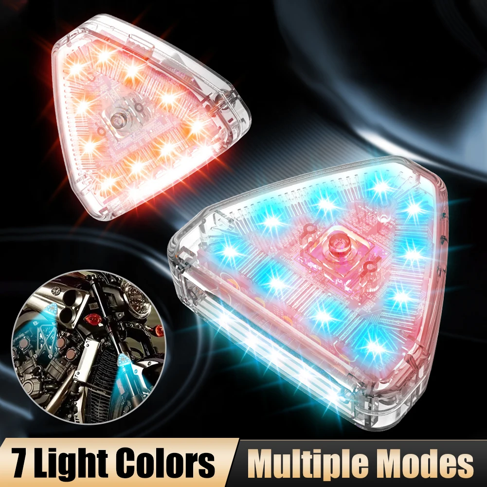 

2023 New Rechargeable Motorcycle LED Strobe Light High Brightness Led Flashing Warning Signal Light USB Anti-Collision Light