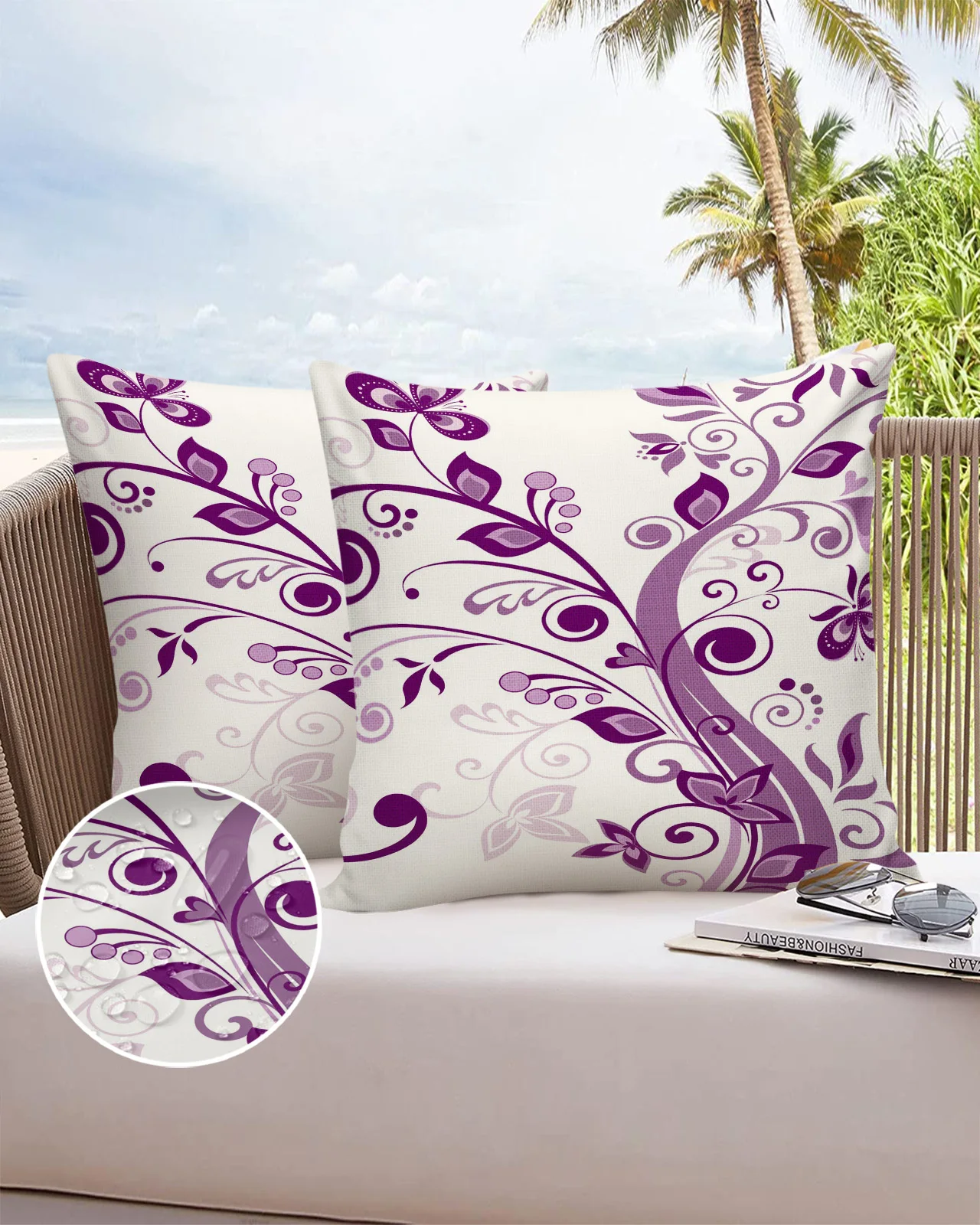 

2/4pcs Pillowcase Set Flowers Butterfly Leaves Luxury Pillowcase Bedroom Living Room Sofa Cushion Pillow Cover