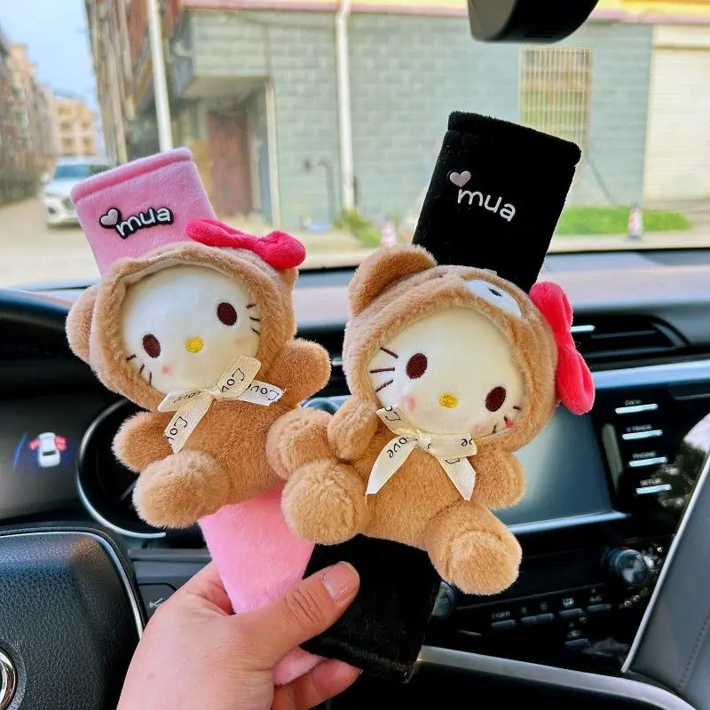

Наплечный чехол для автомобильного ремня безопасности Cinnamoroll, мультяшный милый плюшевый персонализированный защитный чехол для украшения автомобильного интерьера