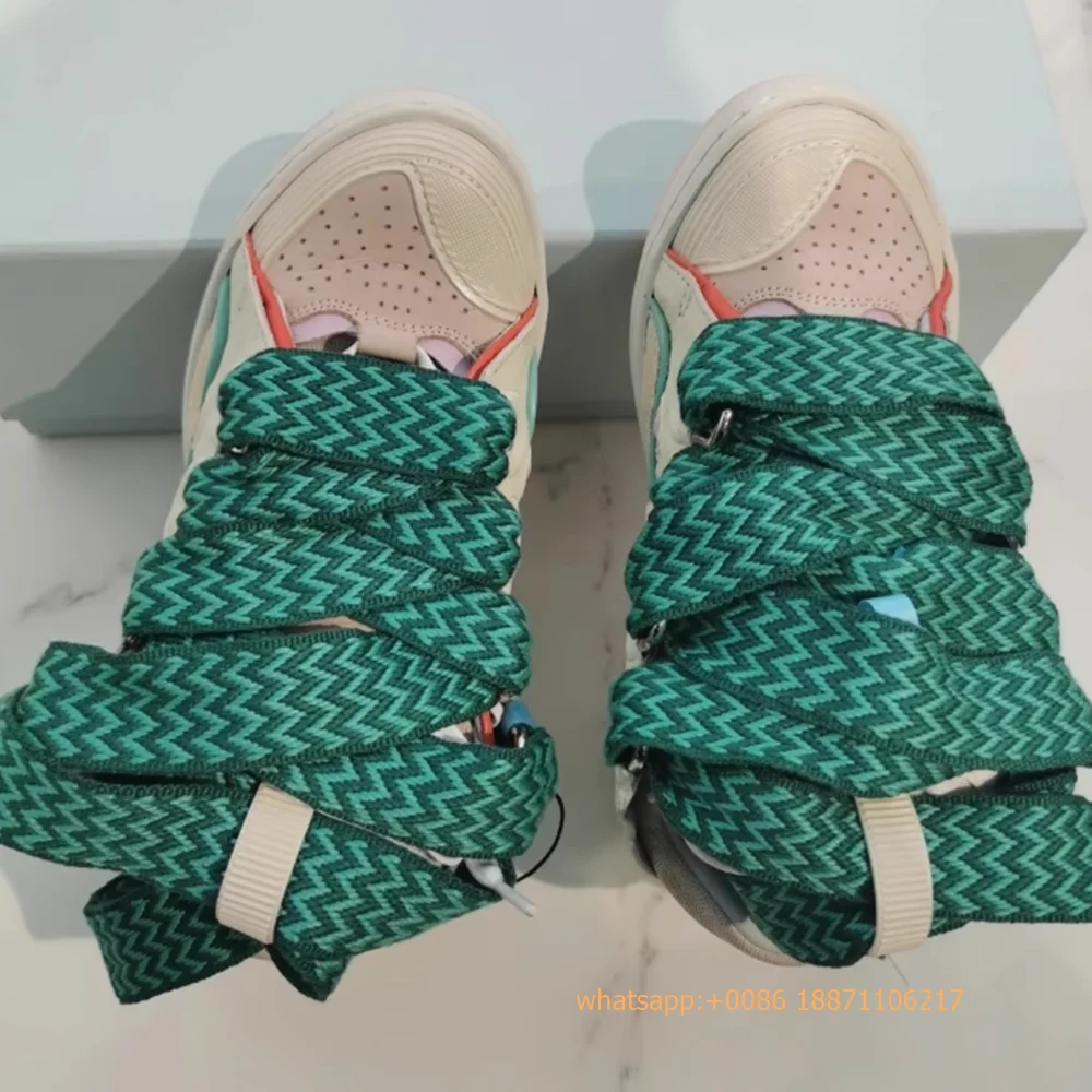 Mixed Color Thick Sole Sports Casual Shoes 2024 Summer New Round Toe Lace Up Street Fashion Sneakers Ladies Running Short Boots 4