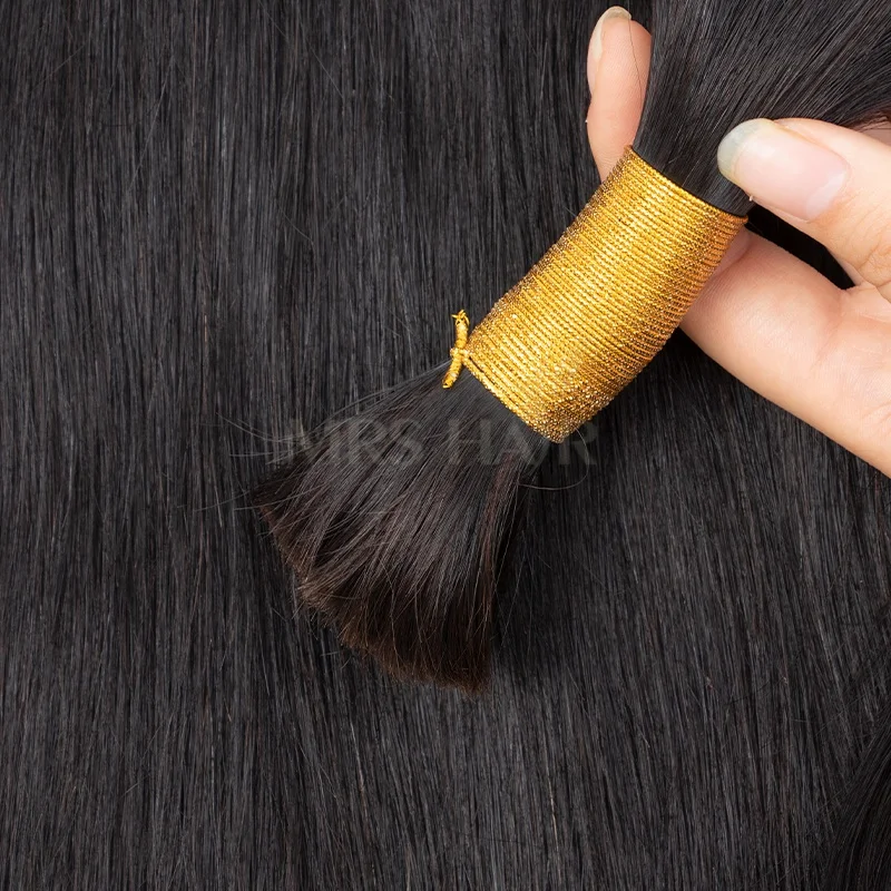 Hair Bulk Natural Black Human Hair Bundles No Weft Silk Straight Extension 12-26 Inch 50g/Bundle Bulk Extension DIY