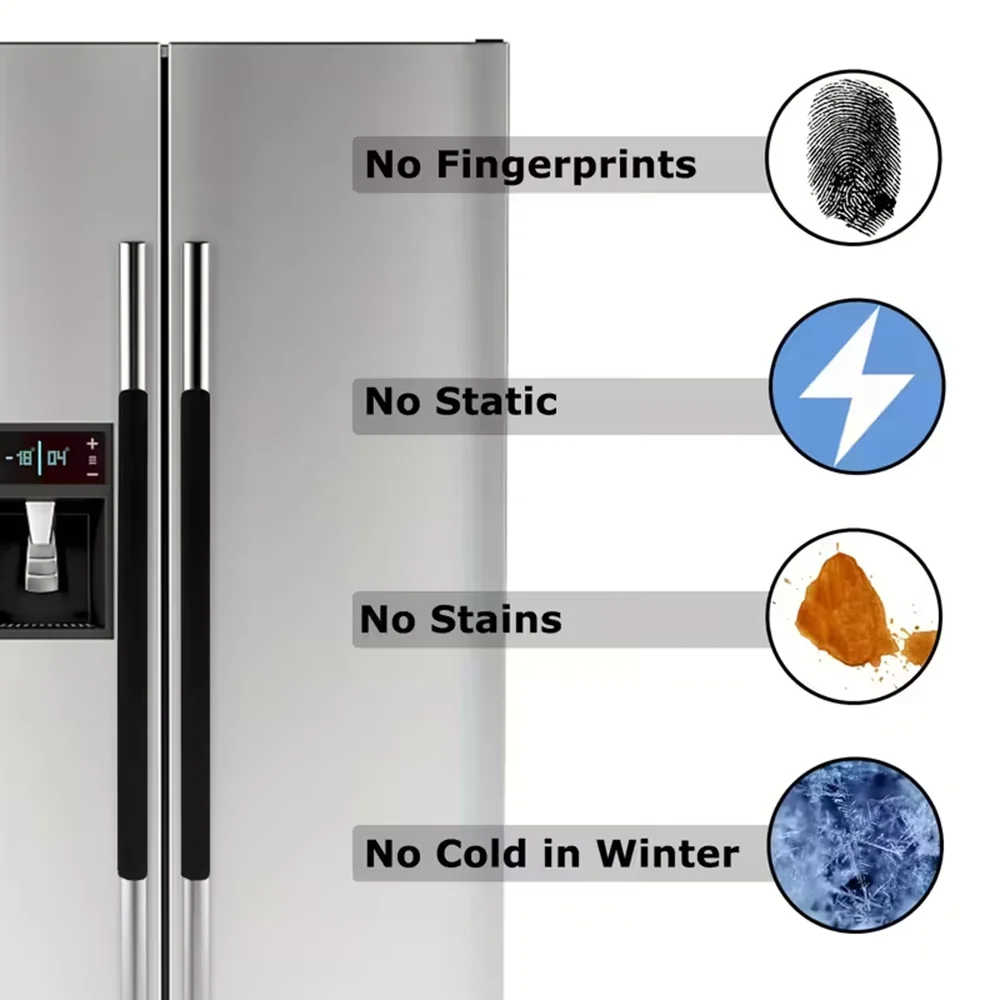 Elegant Refrigerator Door Cover Set - Durable, Oil & Stain Resistant, Anti-Static Kitchen Upgrade