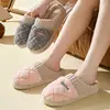 Cotton slippers for women in winter, thick soled, quiet, non slip, warm indoor, plush slippers for men in autumn and winter 2
