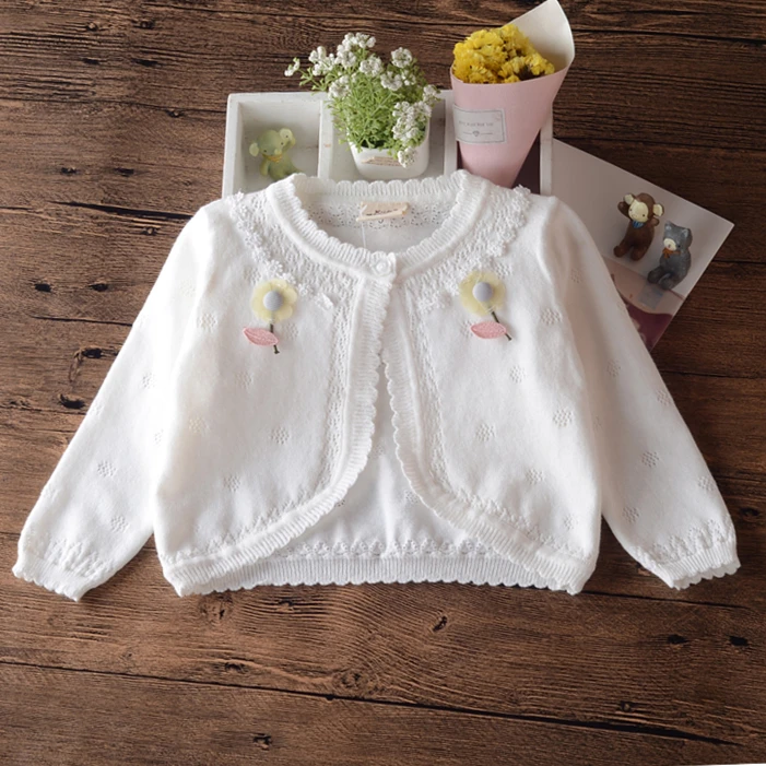 0-4yrs Little Baby Girl Jacket Sweater Cardigan Pink Sunflower Toddler Outerwear 1 2 Years Old Infant Clothes 205047