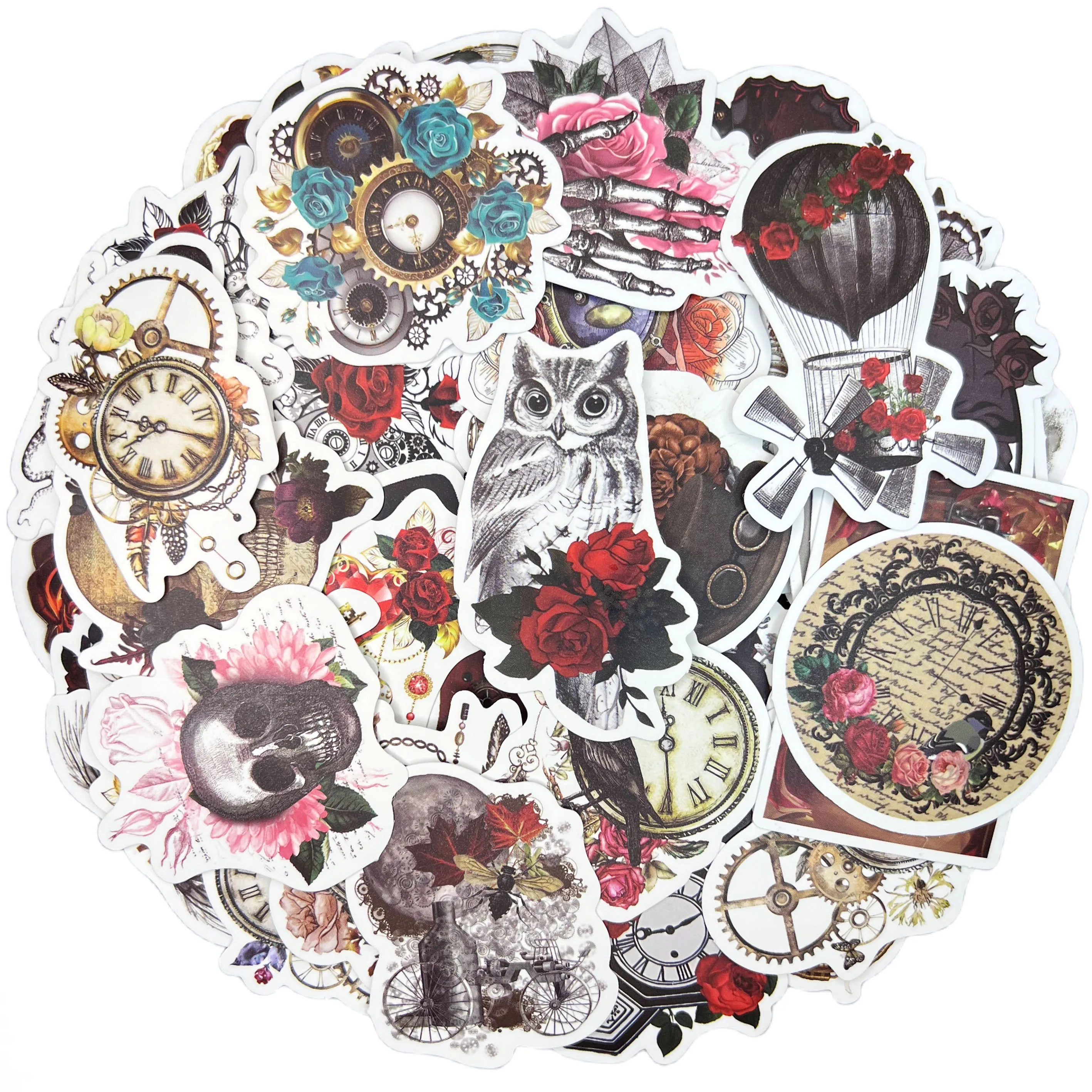 

10/30/50Pcs Retro Gothic Rose Waterproof Decorative Stickers Kids Toy Luggage Cup Laptop Phone Skateboard Scrapbook Aesthetic