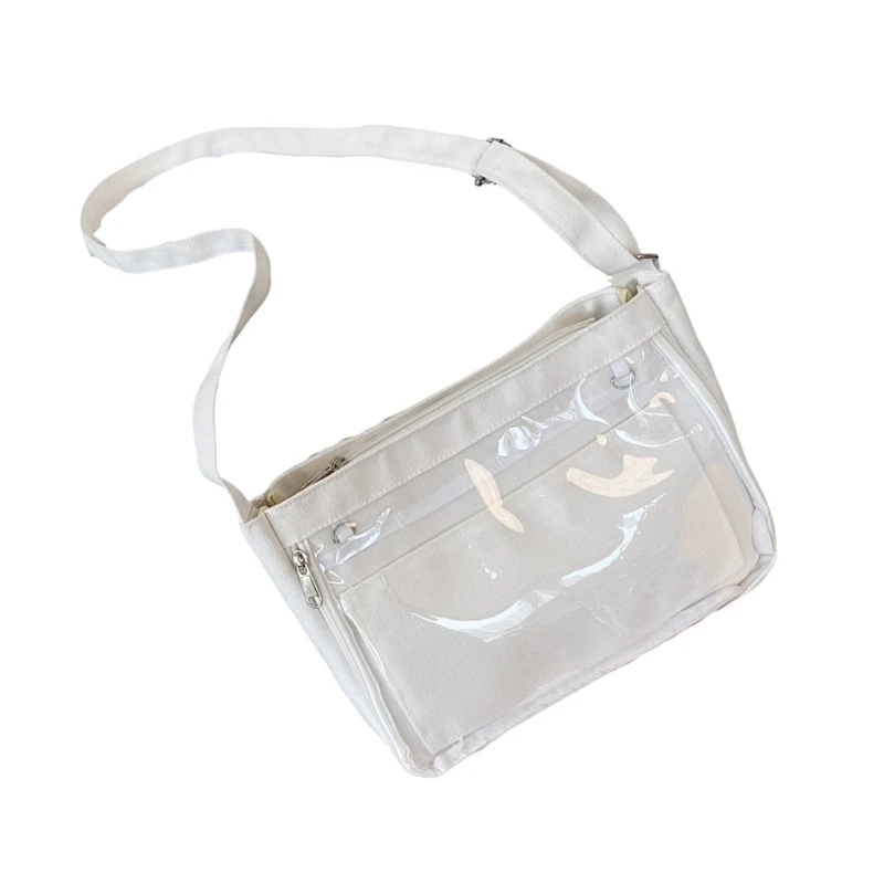 School Girl Student Uniform Crossbody Bag Japanese Clear Window Canvas Shoulder Handbag Anime Pin Display Itabag