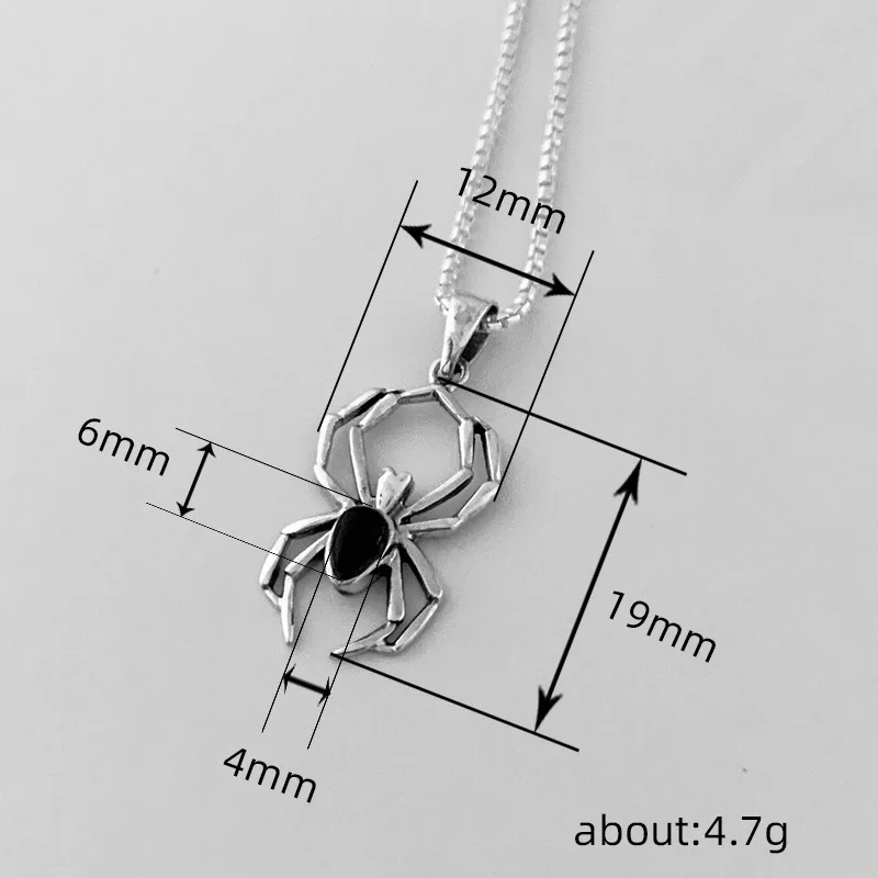 Silver Colour Hip Hop Style Spider Pendant Necklace for Men Fashionable Party Neck Accessories Exquisite Festival Gifts
