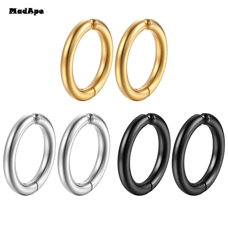 

1 Pair Stainless Steel Non-Piercing Magnetic Stud Earrings Unisex Magnet Ear close Clip Women Men Punk Hip Hop Earring Set