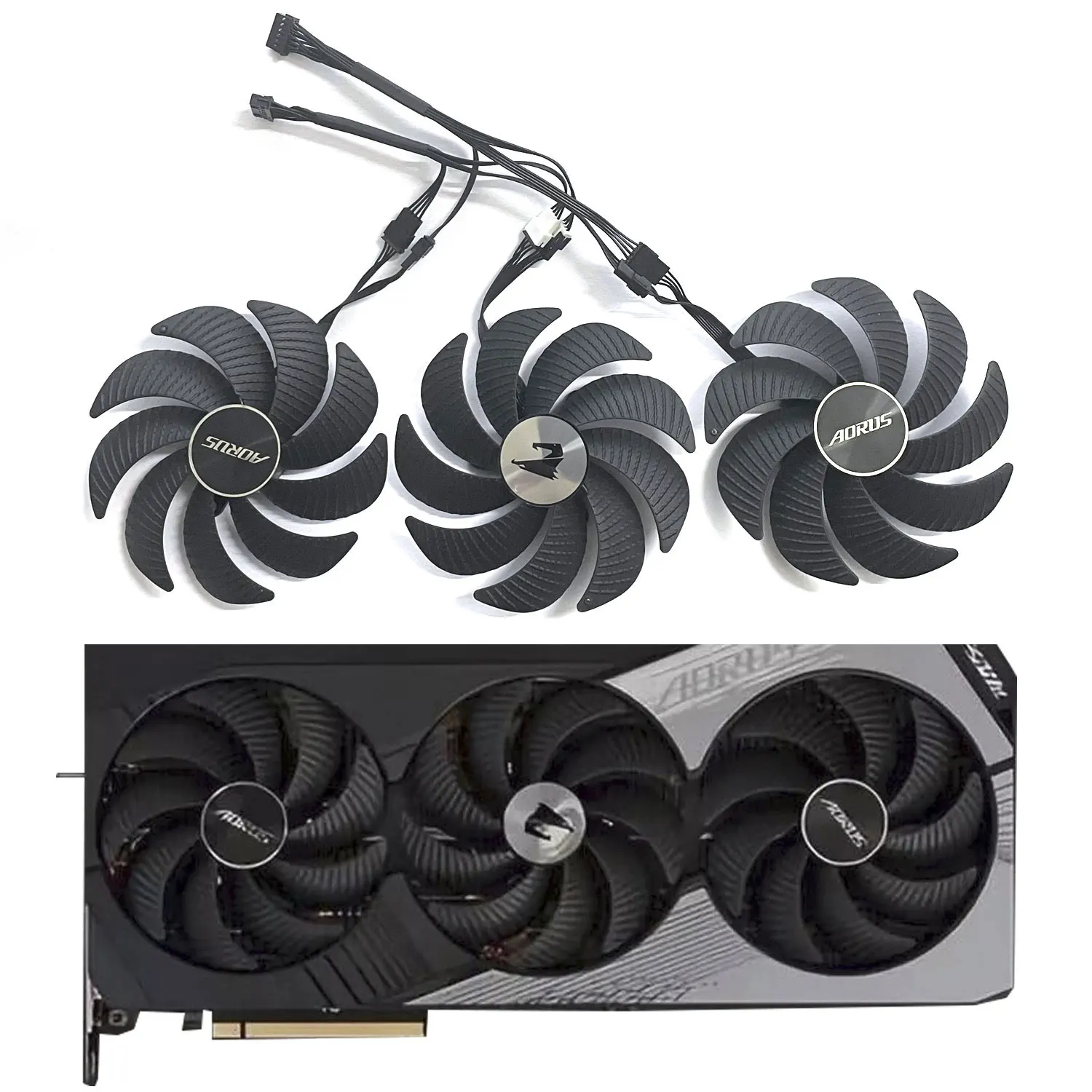 Ventola Grafica Originale 100Mm Pld10020B12H Dc12V 0.65A 6Pin Per Gigabyte Aorus Geforce Rtx 4090 Rtx 4080 Rtx 4070 Ti Master