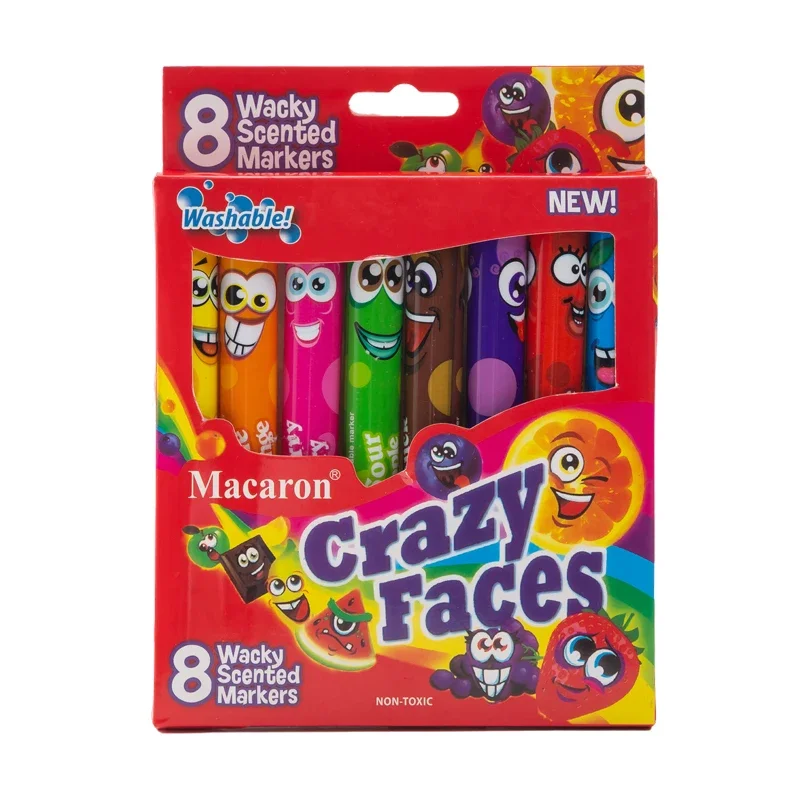 Washable Watercolor Pen 8Colors/Set Washable Macaron Wacky Scented Markers Soft Tip Fruit Aroma Eye Protection Key Marker Pen Writing Supplies