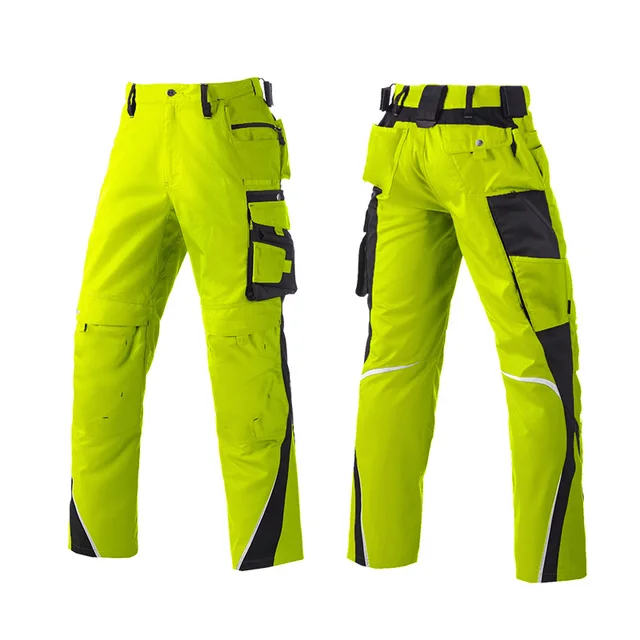 Fluorescent Cargo Pants - Reflective Stripes