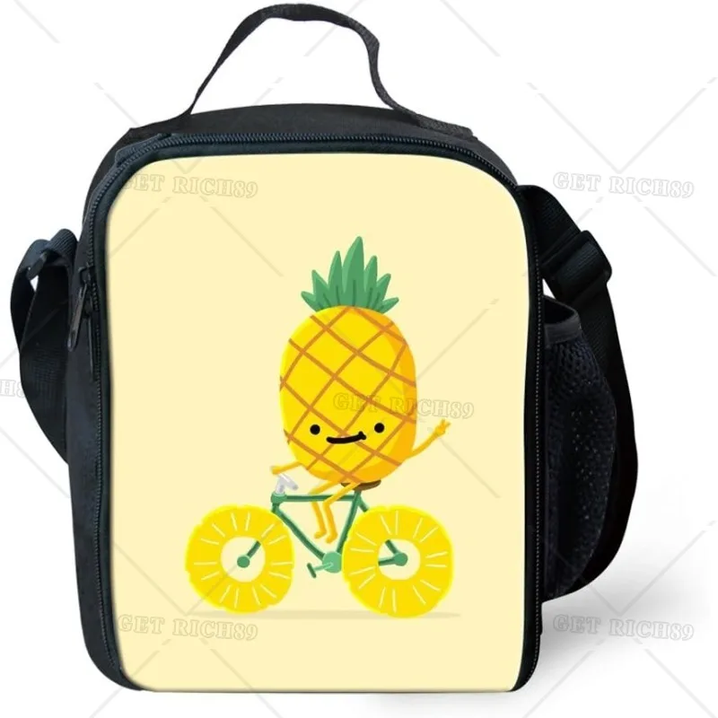 

Funny Pineapples Insulated Lunch Bag for Adult Men Women Reusable Durable Large Capacity Lunch Box with Pocket for Work School