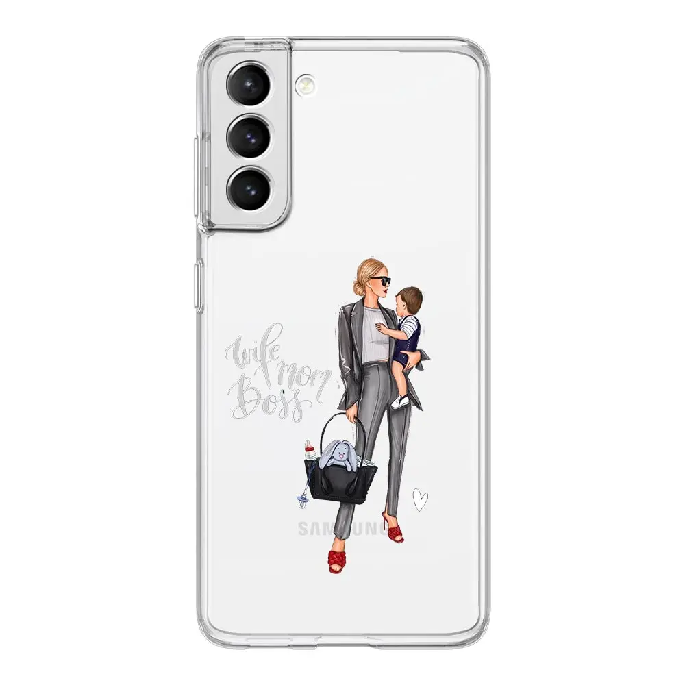Queen Hair Mom and Baby Clear Soft Phone Case