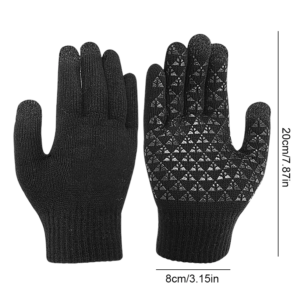 Winter Electric Heated Gloves Touch Screen Knitted Hand Warmer USB Heating Full Finger Heated Gloves for Outdoor Riding Camping