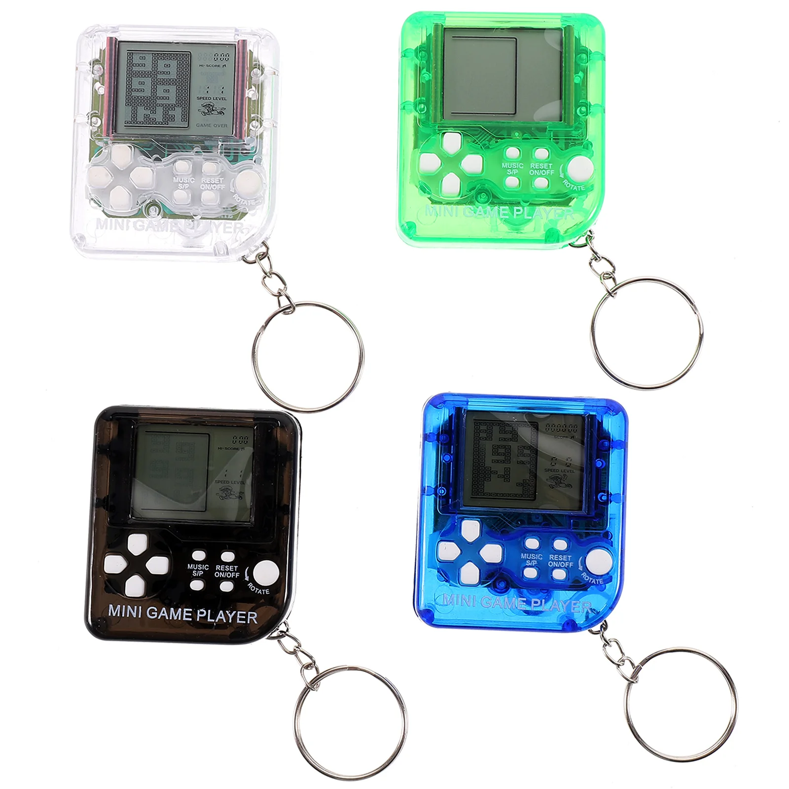 4 Pcs Mini Electronic Game Console Keychain Birthday Party Pendant Bags Compact Decor Plastic Decorative Themed Car Accessory