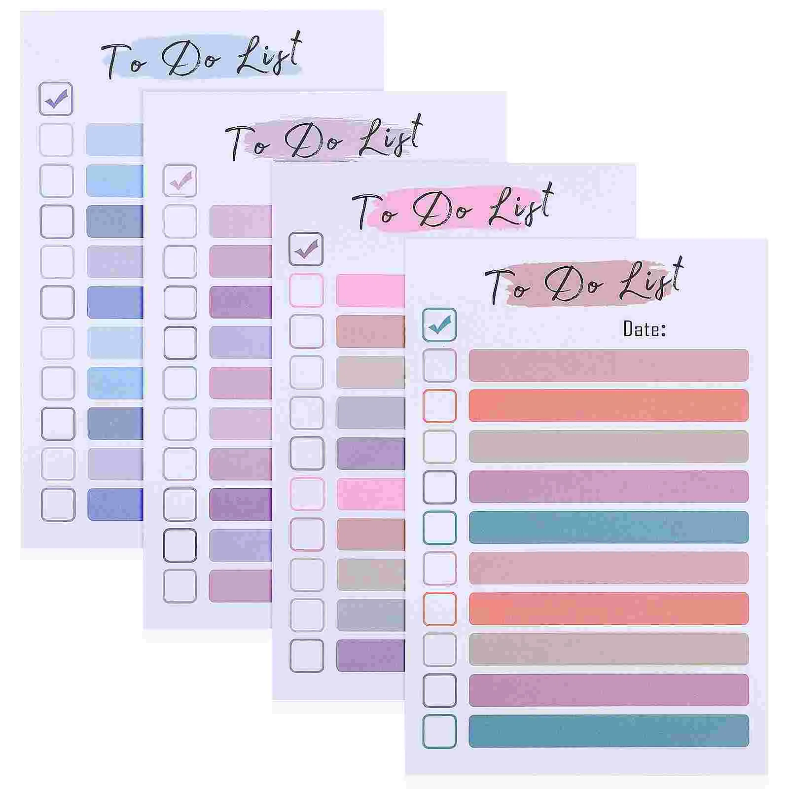 4 Pcs Desk The List Office Pad Notes 100g Double Offset Paper Adhesive Blank