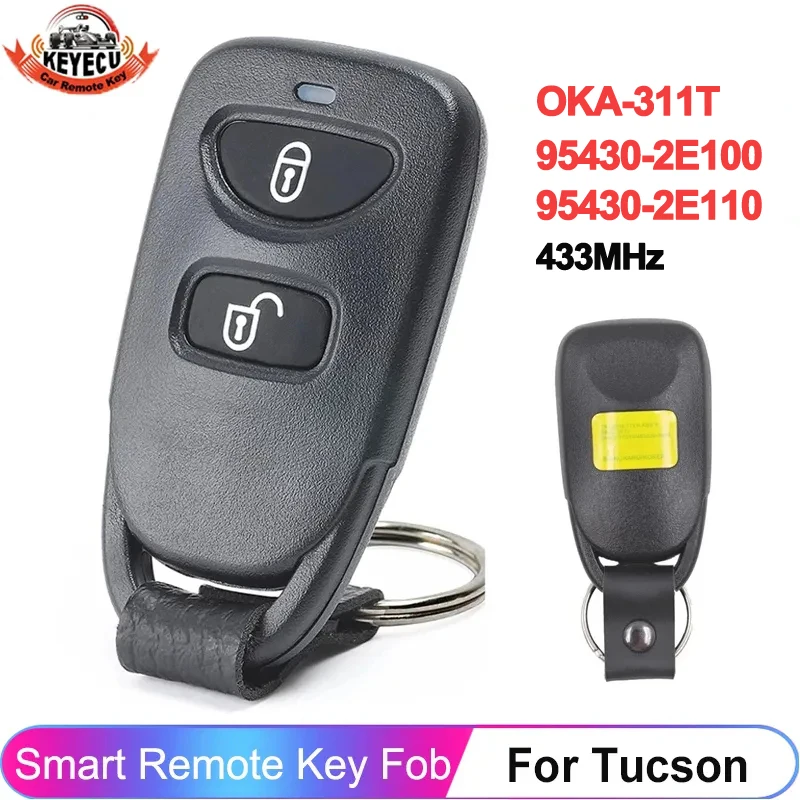 Car Key Shell For Hyundai Tucson 2005 2006 2007 2008 2009 P/N: 95430-2E100 95430-2E110 433MHz 2 Buttons Remote Fob OKA-311T