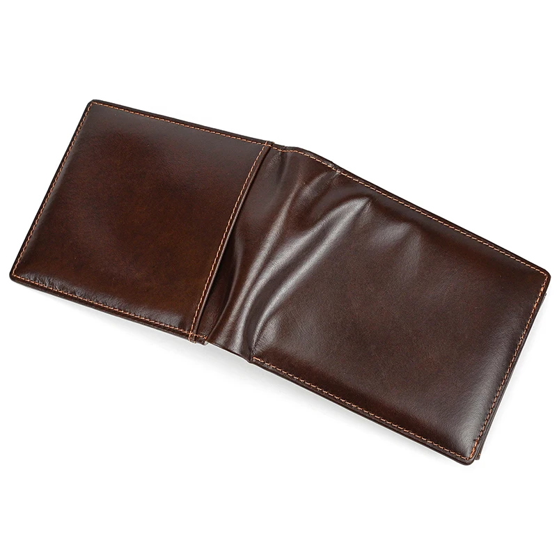 Men Short Wallet Genuine Leather Handmade Cowhide Card Holder