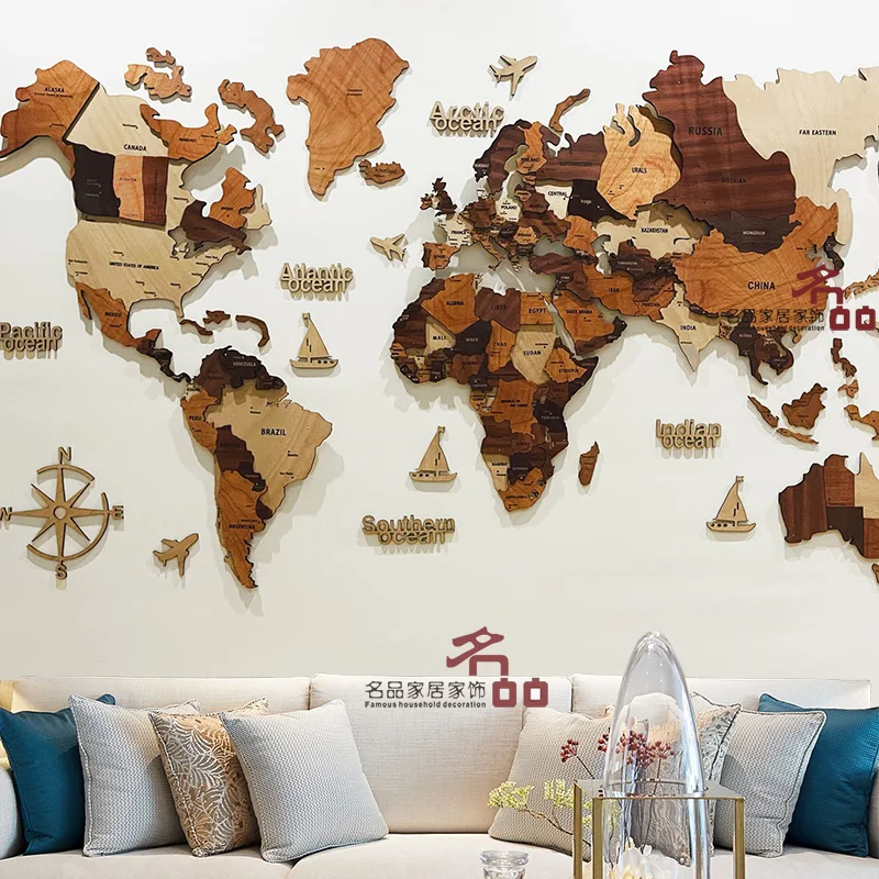 

World Map Travel Nordic Living Room Background Wall Office School 3d Stereo