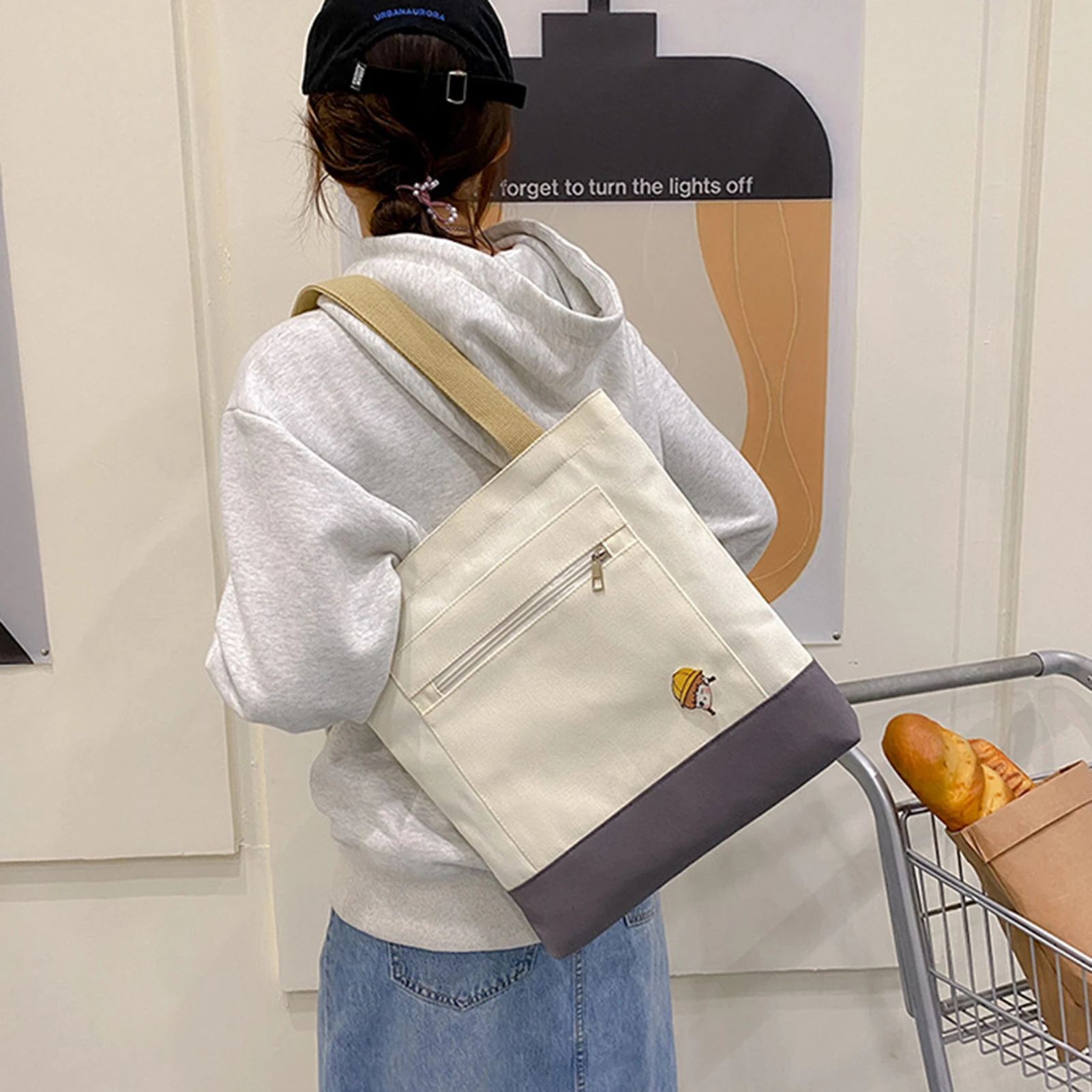 

Женская маленькая сумка на молнии, модная дамская портативная утолщенная Холщовая Сумка-тоут на одно плечо