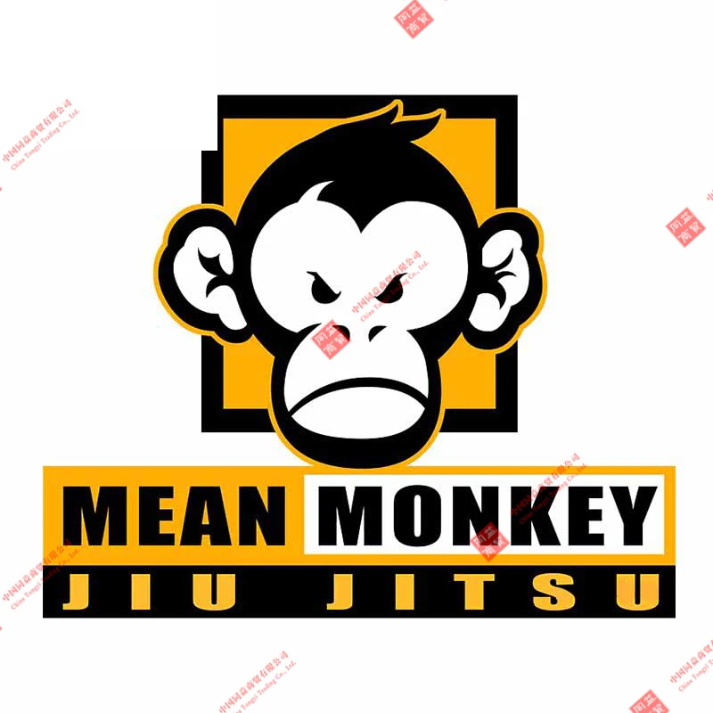 

Mean Monkey Jiu Jitsu Car Sticker Waterproof Sunscreen Windshield Bumper Decoration Racing Helmet Auto Parts Vinyl Decal