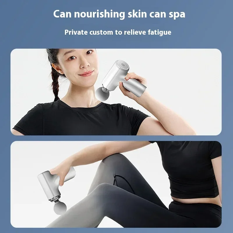 Rechargeable 6th Gear Powerful Fascia Massage Gun Modified Emulation Adult Toys Body Massager with 4 Massage Heads for Females