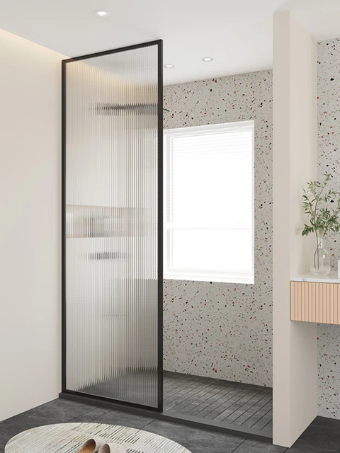 Shower Room Glass Partition Bathroom Glass Toilet Dry Wet Separation Sliding Door Bathroom Bath Screen - AliExpress