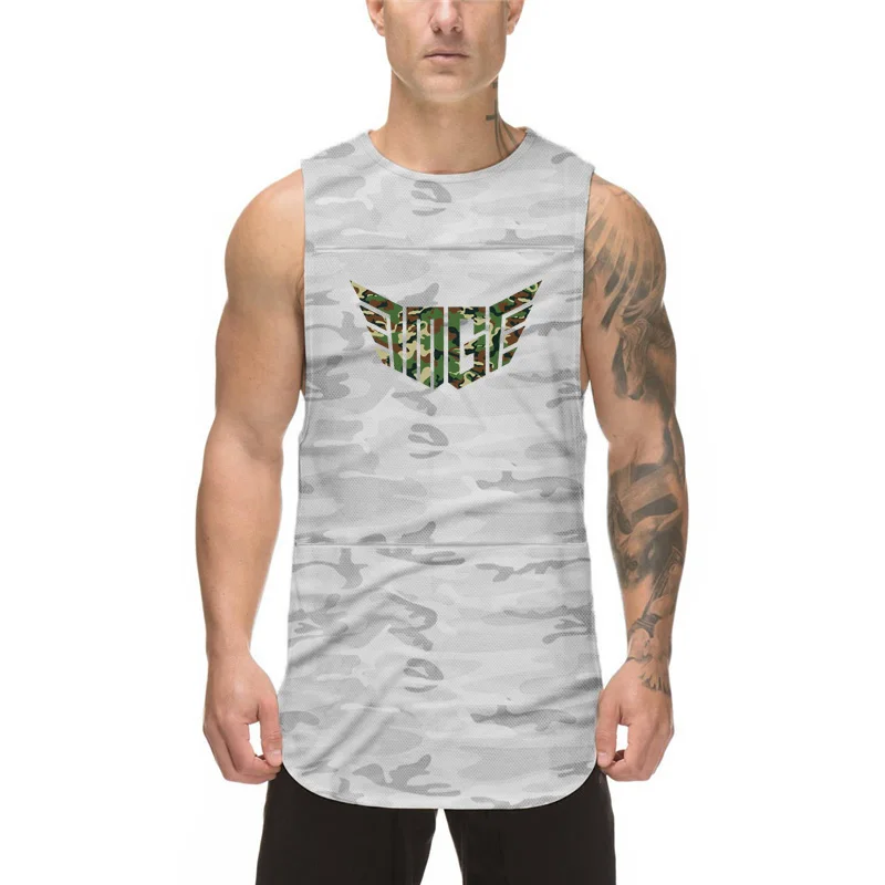 

Футболка мужская сетчатая, камуфляжная Спортивная майка без рукавов, дышащая, для тренировок, фитнеса, бодибилдинга, лето