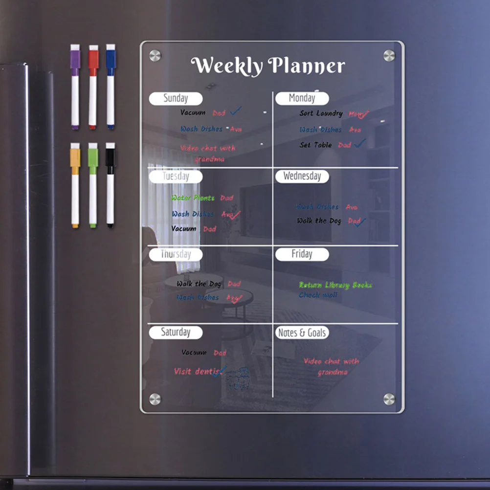 

Magnetic Fridge Board Daily Schedule Board Magnetic Message Board Writing Board Daily Schedule Fridge Board With Pens